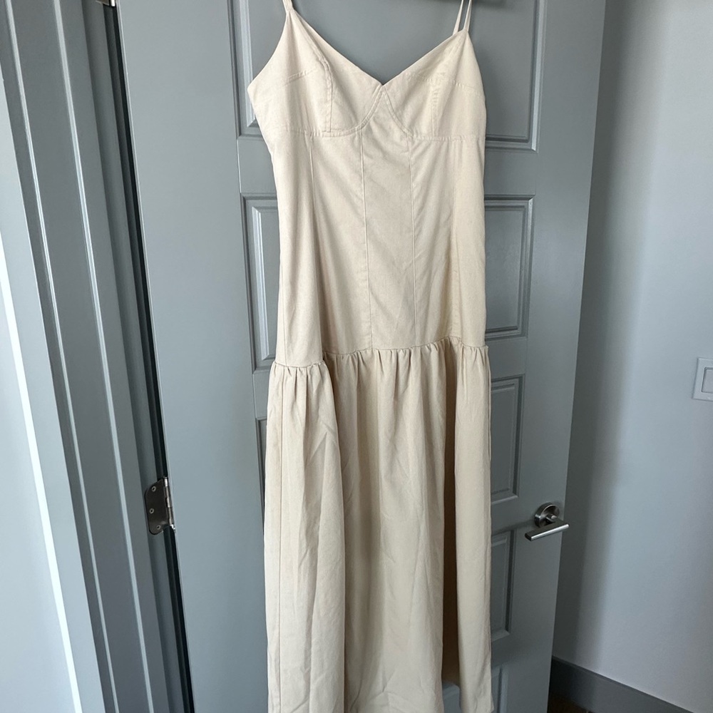 4th and reckless drop waist cream dress